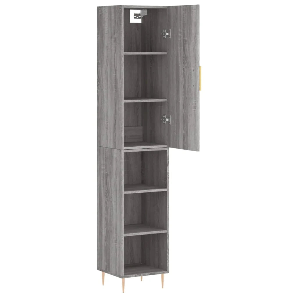 Buffet credenza cassettiera armadio mobile contenitore organizer cucina soggiorno salotto rovere Sonoma alto 34,5 x 34 x 180 cm legno ingegnerizzato grigio 02_0035301