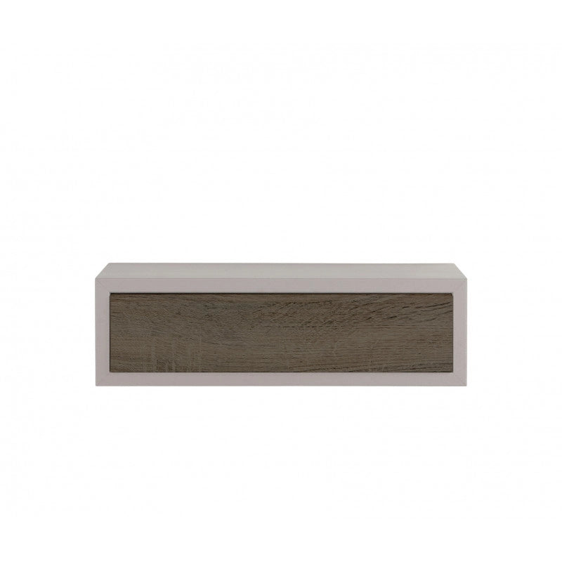 Mensola da Muro con Cassetto, Comodino Sospeso, Mensola da Parete, Marrone Talpa e Noce, 45x13,4 p20 cm - Legolo