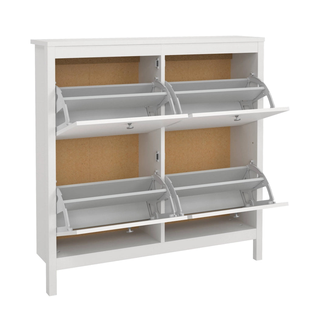 Scarpiera Actinidia, Mobile portascarpe, Armadio da ingresso multiuso, Mobiletto per calzature, 103x25 h103 cm, Bianco