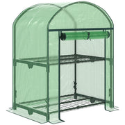 Mini Serra da Giardino 69x49x92 cm in Metallo e Polietilene Verde