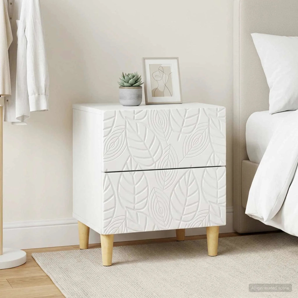 Comodino 2 pcs Bianco 43 x 34,5 x 48 cm Legno ingegnerizzato 894986