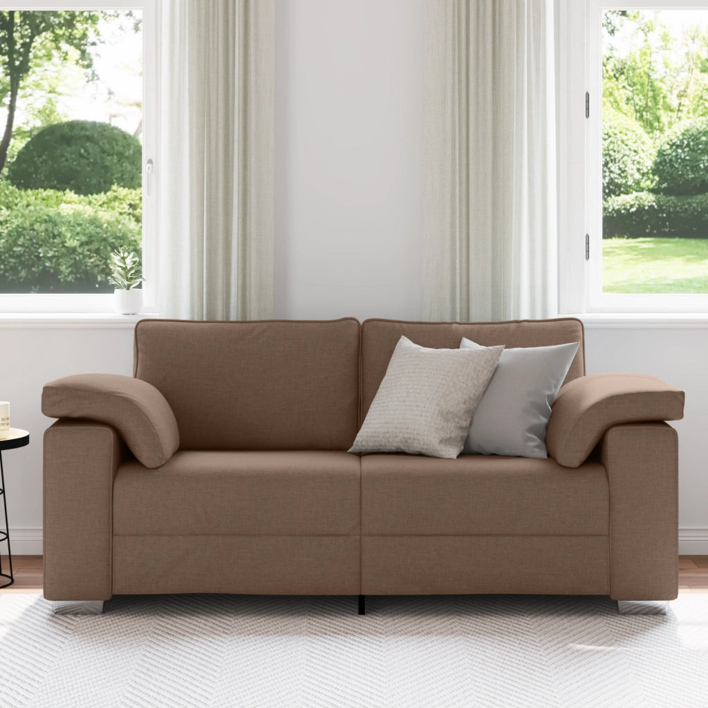 Divano Loveseat Marrone 140 cm Tessuto
