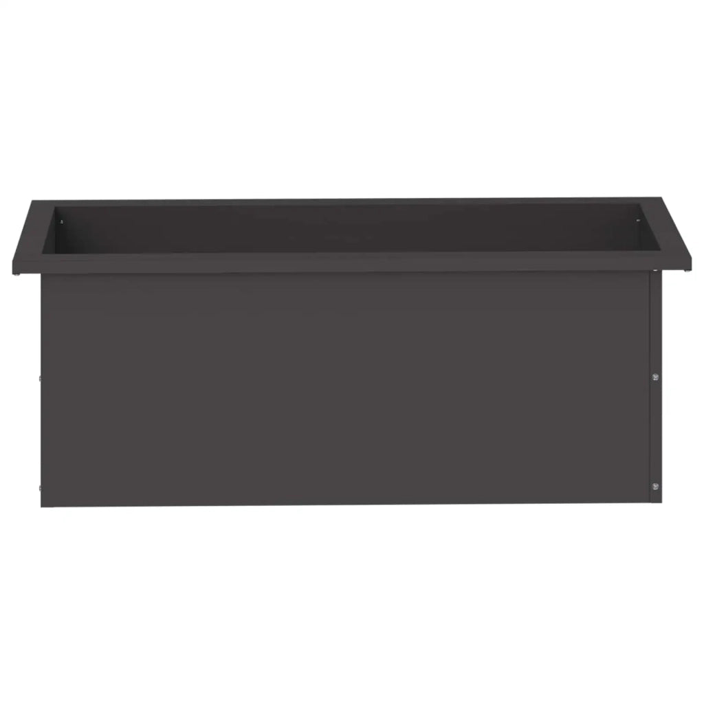 Fioriera da giardino con LED Nero 30 x 80 x 30 cm Acciaio 8008098