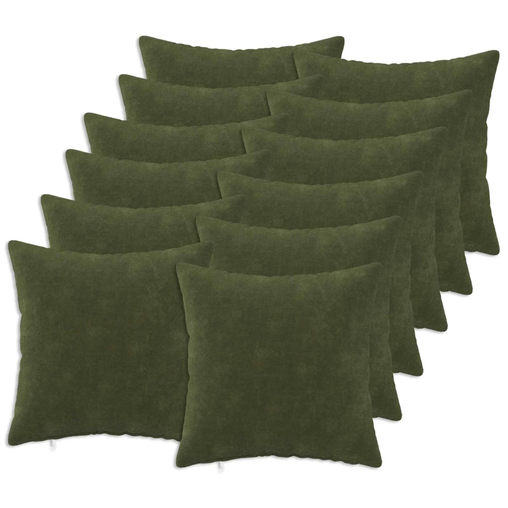 Federa 12 pcs HEERLEN Verde 40 x 40 cm Fleece in microfibra 908538