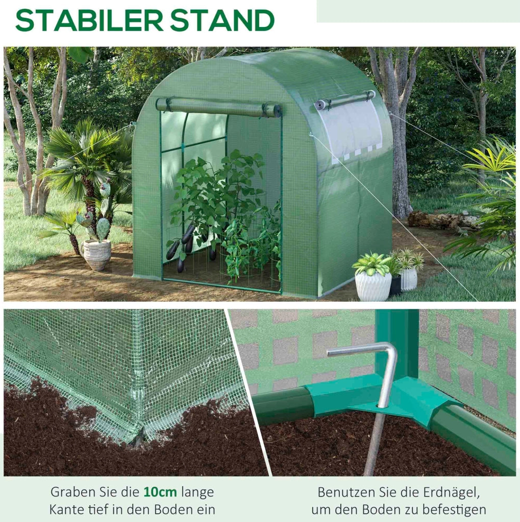 Serra da giardino in acciaio 180x180x200 cm verde