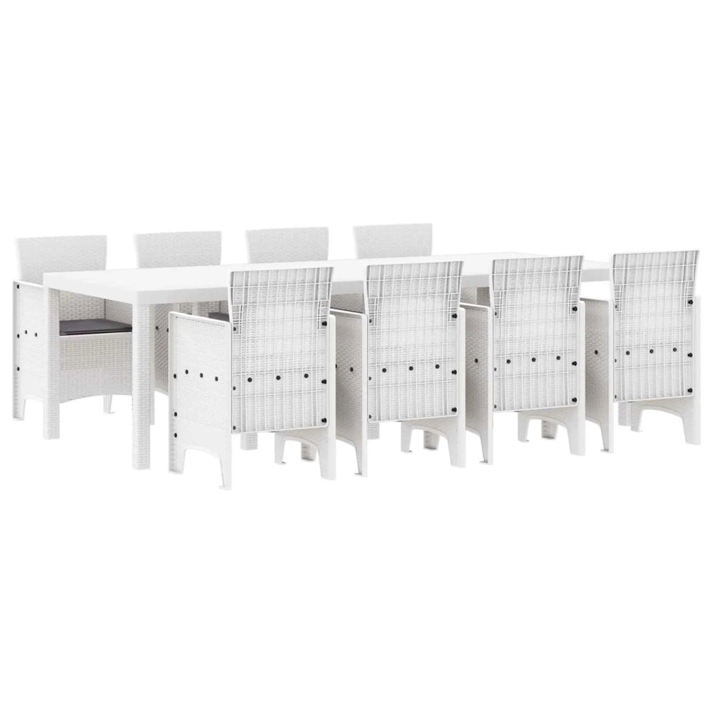 Set da Pranzo per Giardino 9 pcs Grigio chiaro Polipropilene