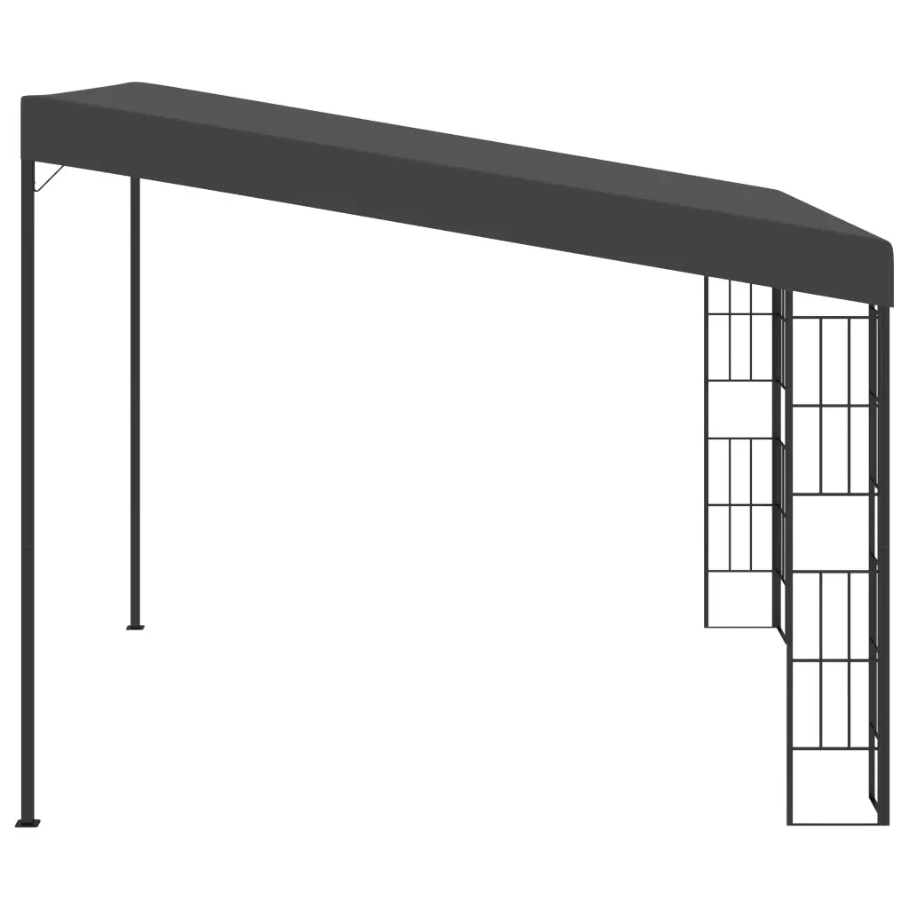 Gazebo | Pergolato a Parete 3x3 m Antracite in Tessuto