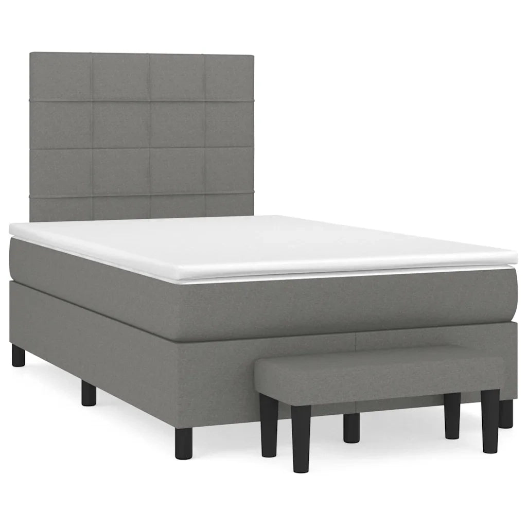 Giroletto a Molle con Materasso Grigio Scuro 120x190cm Tessuto