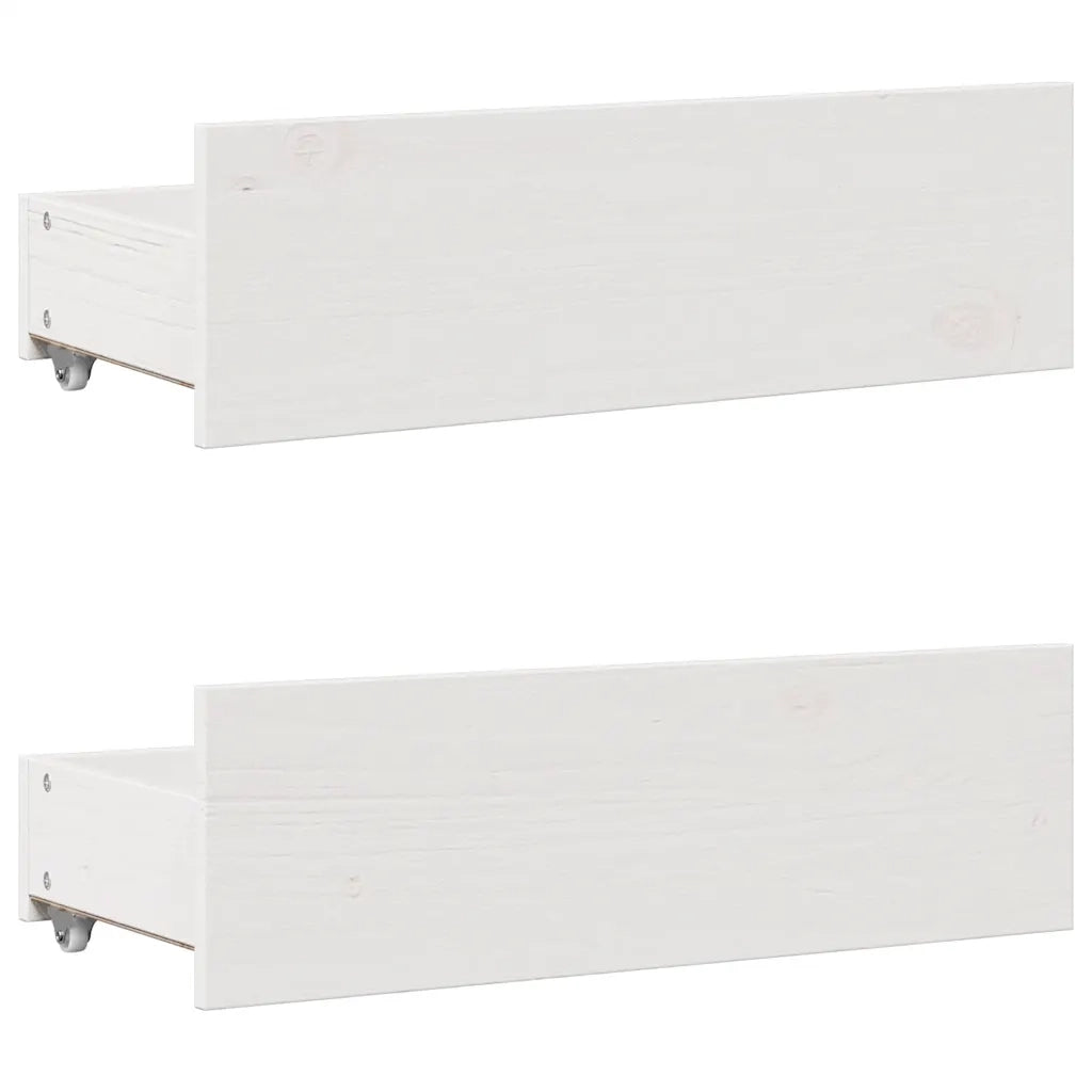Letto Libreria senza Materasso Bianca 90x200 cm Legno di Pino 3308970