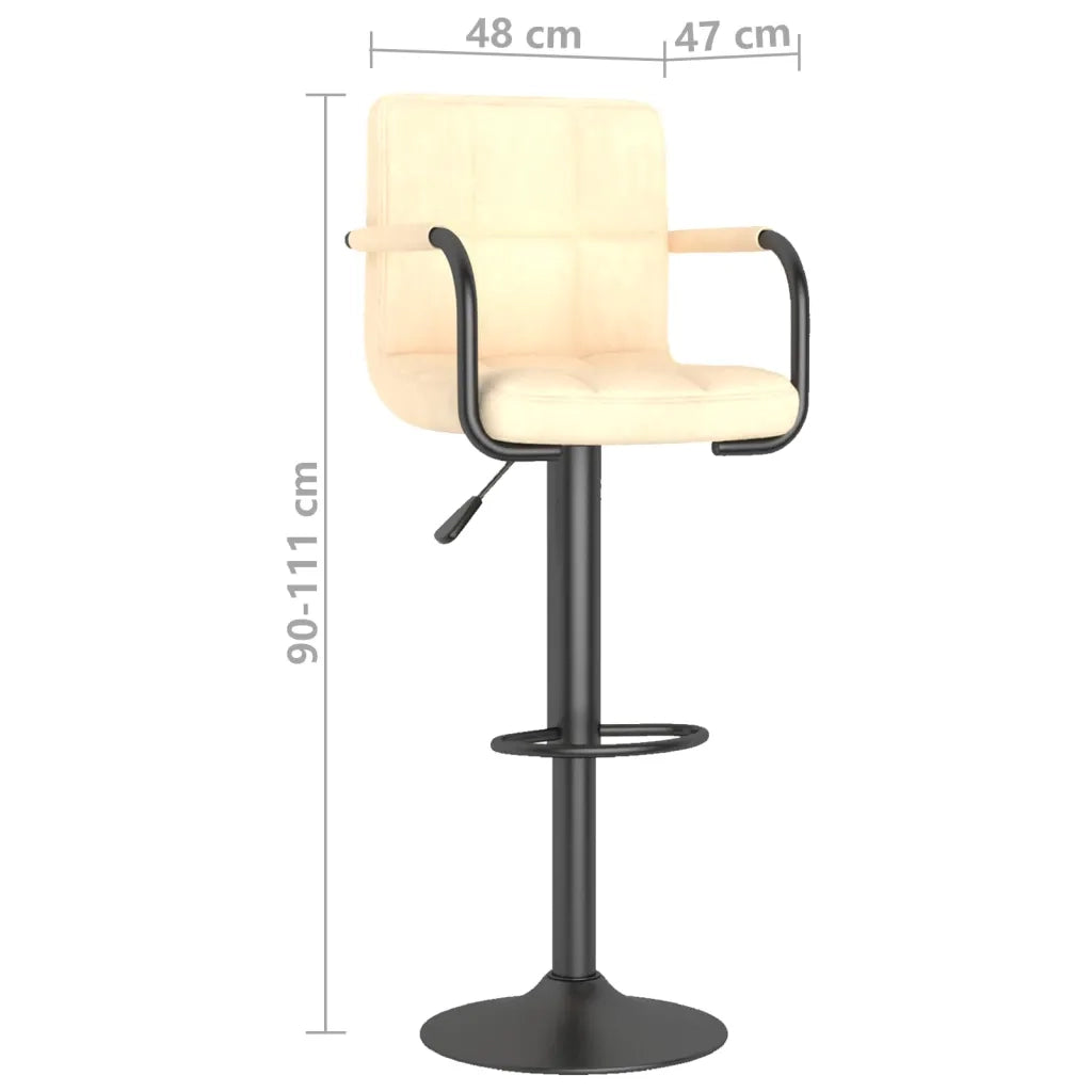 Sgabelli da Bar 2 pz Crema in Velluto 334658