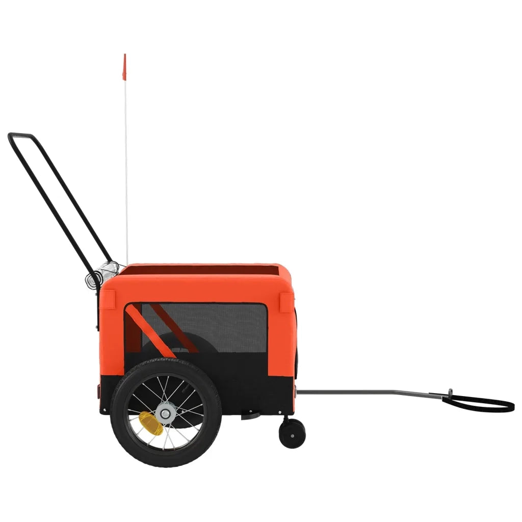 Rimorchio da Bici per Animali Arancione e Nero Oxford e Ferro CFW3472600