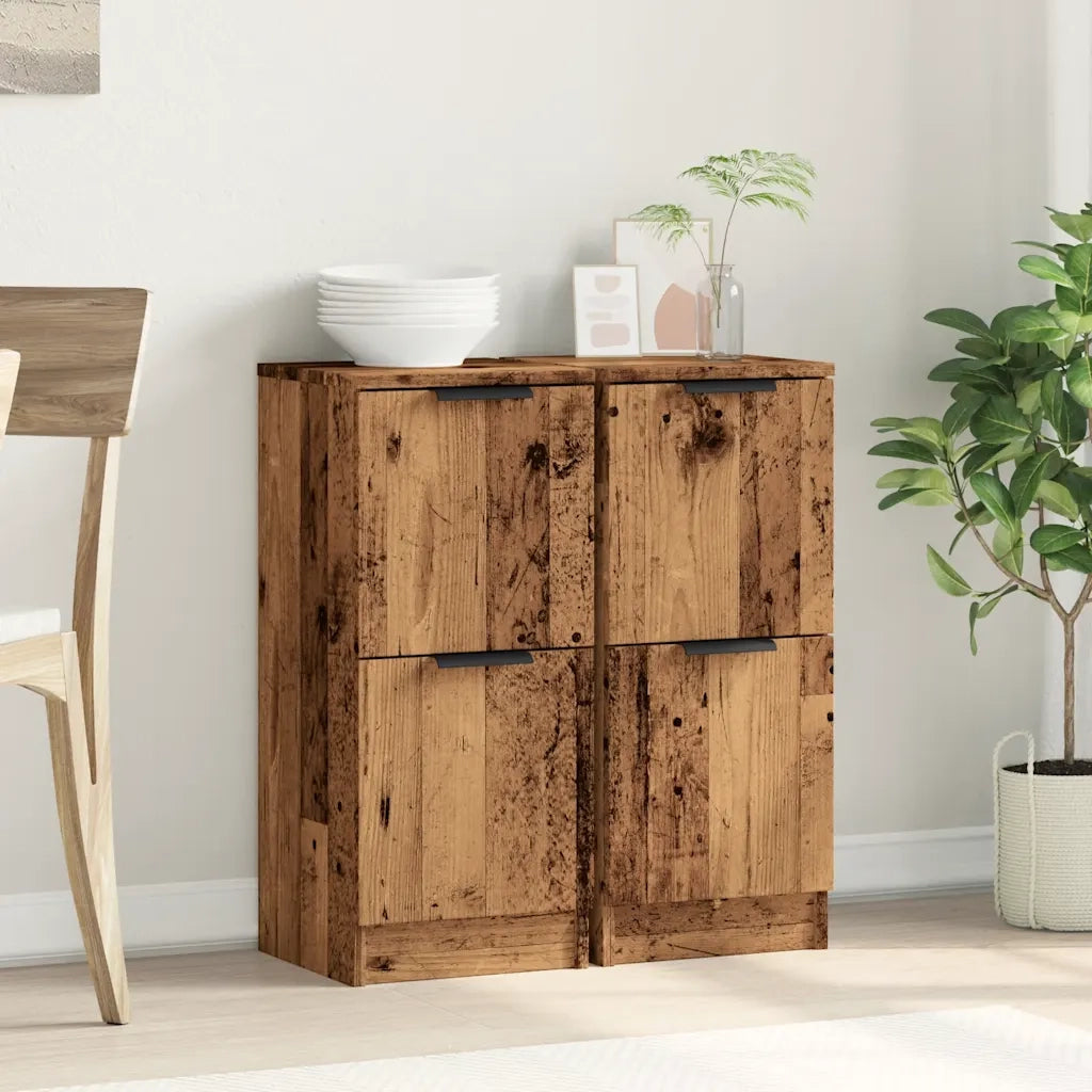 Credenze 2 pz Legno Antico 30x30x70 cm in Legno Multistrato