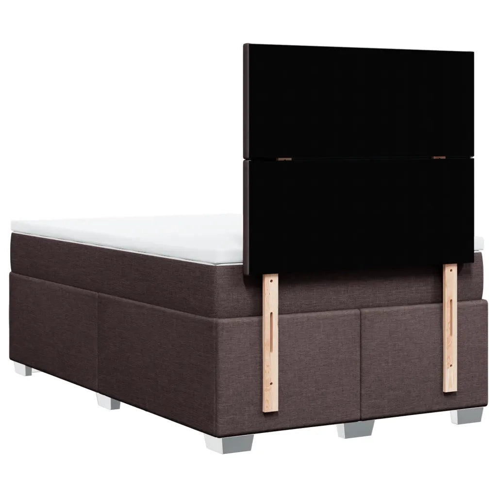 vidaXL Giroletto a Molle con Materasso Marrone Scuro 120x200cm Tessuto