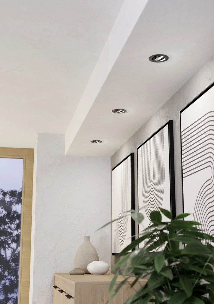 Set 3 Faretti Incasso Moderno Saliceto Alluminio Nero Led 6W 3X580Lm Ip20