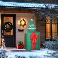 Decorazione natalizia gonfiabile con LED, in Poliestere, per interno/esterno, Rosso e verde