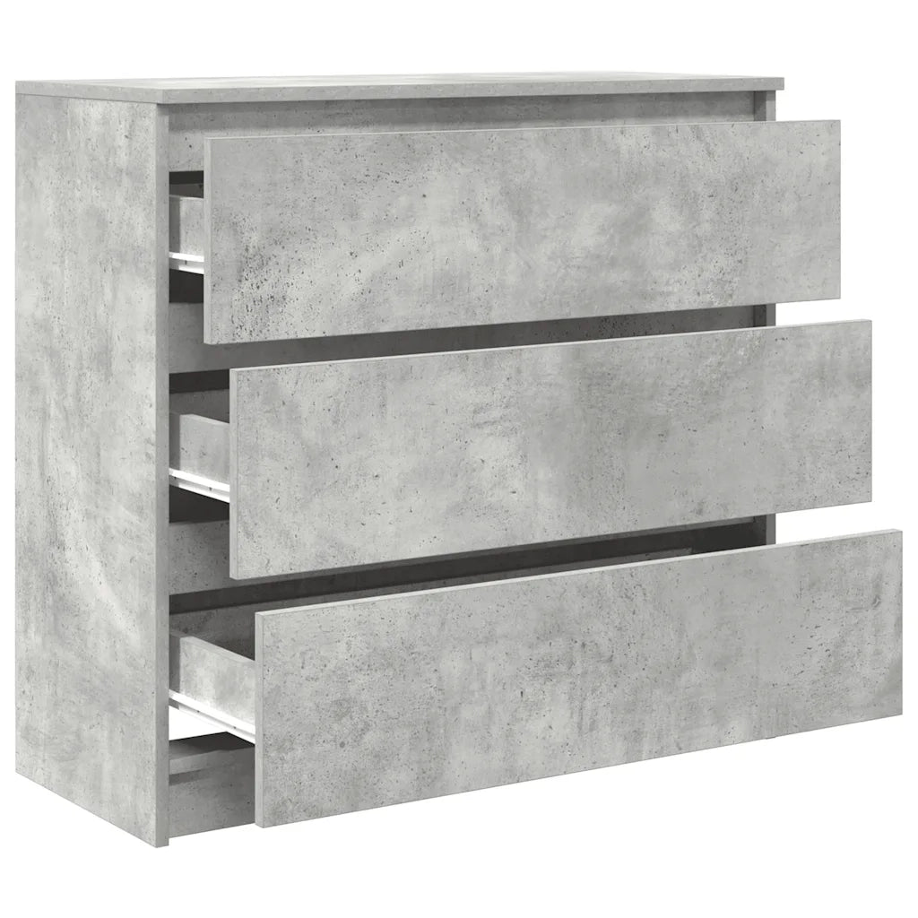 Credenza Grigio Cemento 80x35x76 cm in Legno Multistrato 861736
