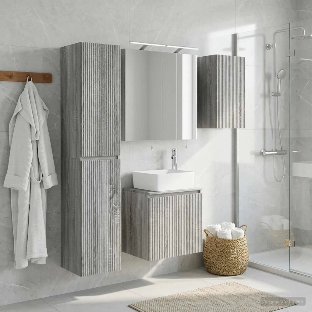 Set di Armadi da Bagno 5 pcs Sonoma grigio 50 x 14,5 x 70 cm 3407316