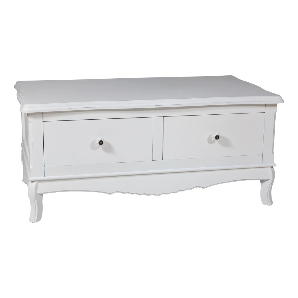 Mobile basso in legno con laccatura bianca 92x52x41
