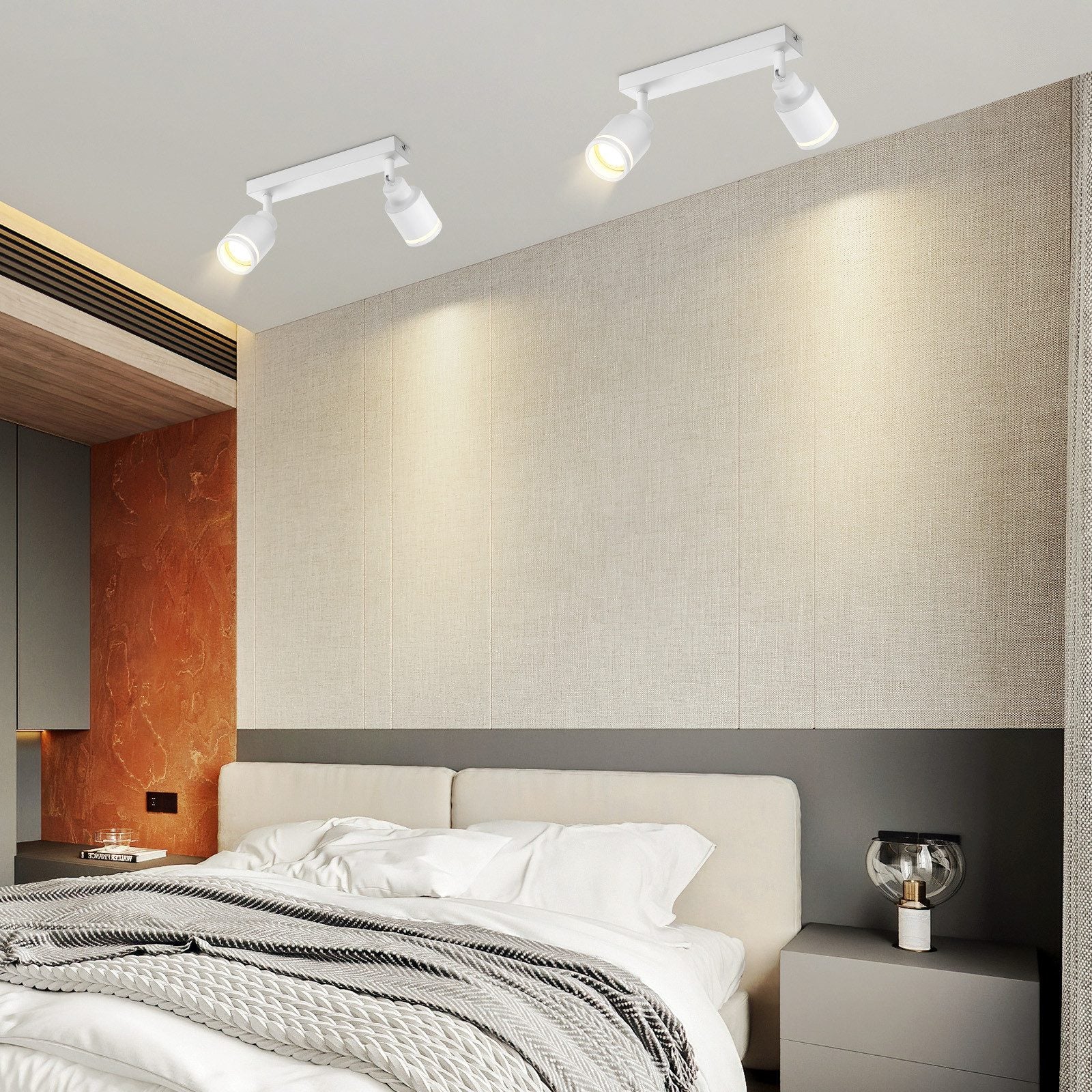 ZMH Faretto da soffitto 2 fiamme giratori a sospensione per corridoio anche parete