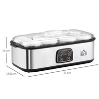 Yogurtiera Elettrica 30W con 8 Vasetti Temperatura Regolabile Argento