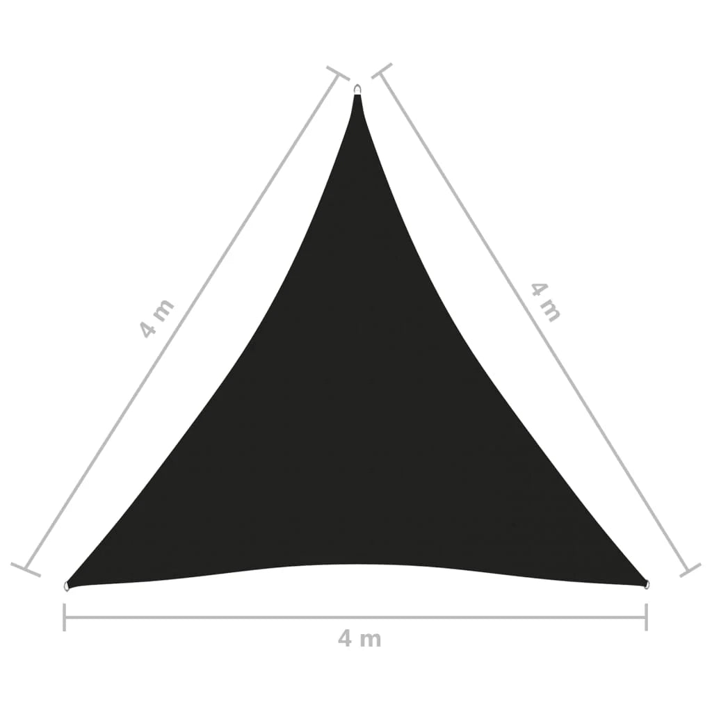 Vela ombreggiante triangolare in tessuto Oxford 4 x 4 x 4 m nera 02_0009868