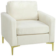 Poltrona imbottita in velluto ¨C Zephmum ¨C Crema 81x77x81 cm