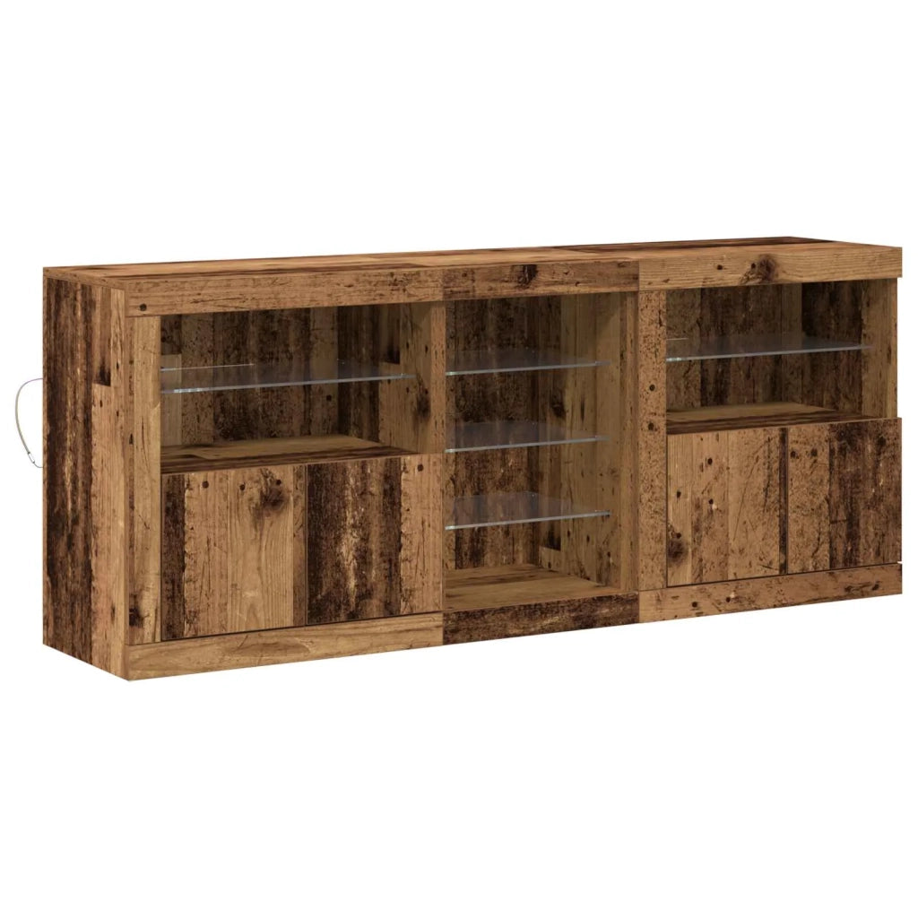 Credenza | Madia LED Legno vecchio 162 x 37 x 67 cm Legno multistrato