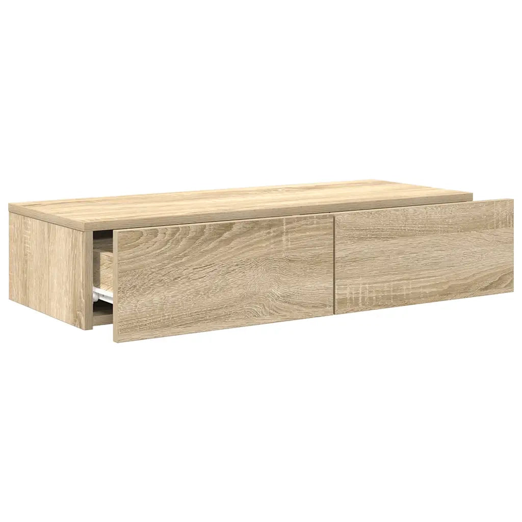 vidaXL Scaffale a Parete con Cassetti Sonoma 80x33x17 cm in Truciolato