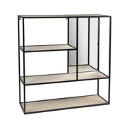 INDUSTRIAL BACHECA A MENSOLA CON SPECCHIO 70X18X70CM IN LEGNO NATURALE