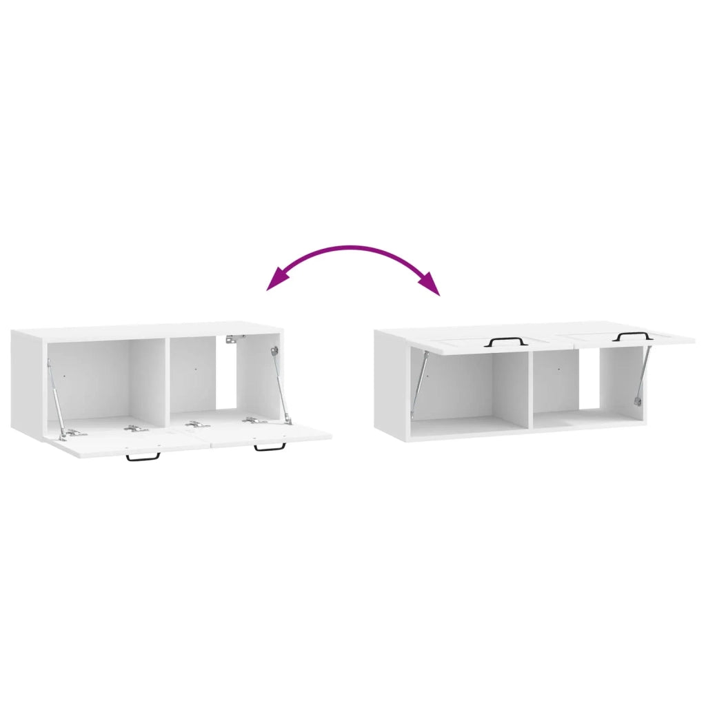 Mobile Porta TV da Muro Bianco Lucido 78,5 x 31 x 30 cm
