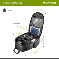 Mantona Azurit zaino fotografico per fotocamera SLR DSLR max 5 obiettivi e accessori, con attacco per treppiede, piedini, maniglia e tracolla di trasporto