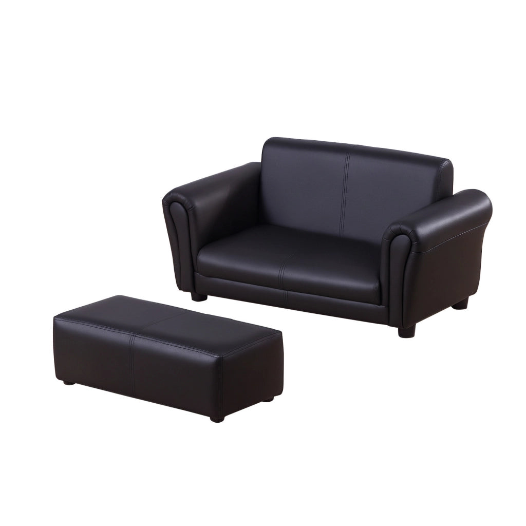 Poltrona per bambini con poggiapiedi ¨C zephmum ¨C Nero, 83x42x41 cm