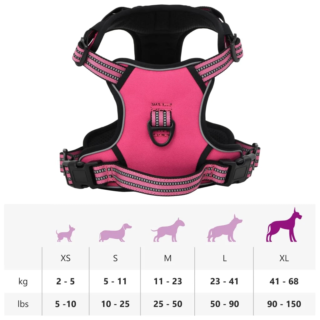 Pettorina regolabile per cani con strisce riflettenti x L Rosa 02_0042344