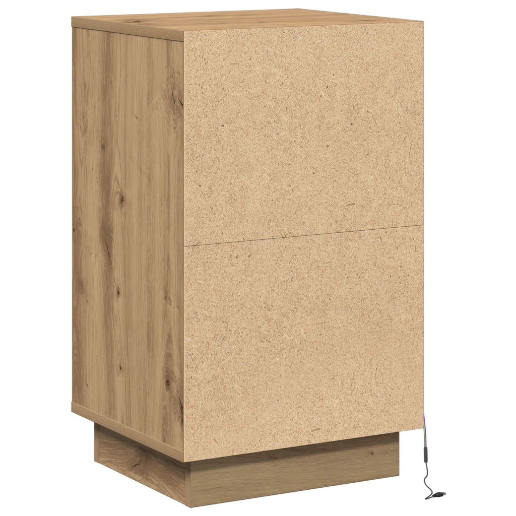 Comodino con LED in rovere artisan 39x34.5x65 cm Legno ingegnerizzato