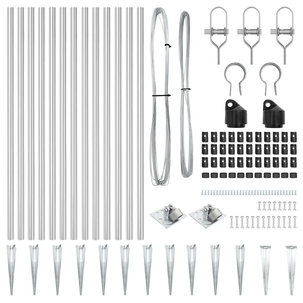 Palo della recinzione 13 pcs Argento Acciaio 42004271