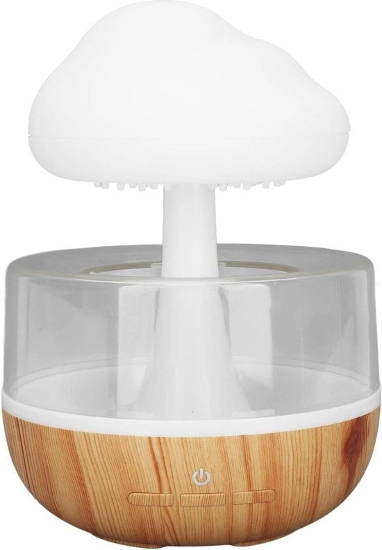 Diffusore di Aria con Pad di Gocce di Acqua 7 Colori, Diffusore di Olio Essenziale con Suono e Lampada da Tavolo USB per Aromaterapia Relaxante