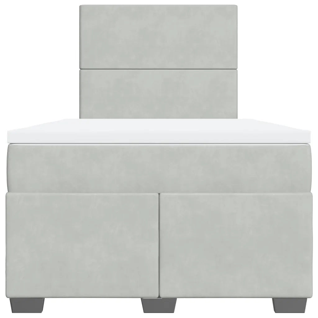 Giroletto a Molle con Materasso Grigio Chiaro 120x200cm Velluto 3290876