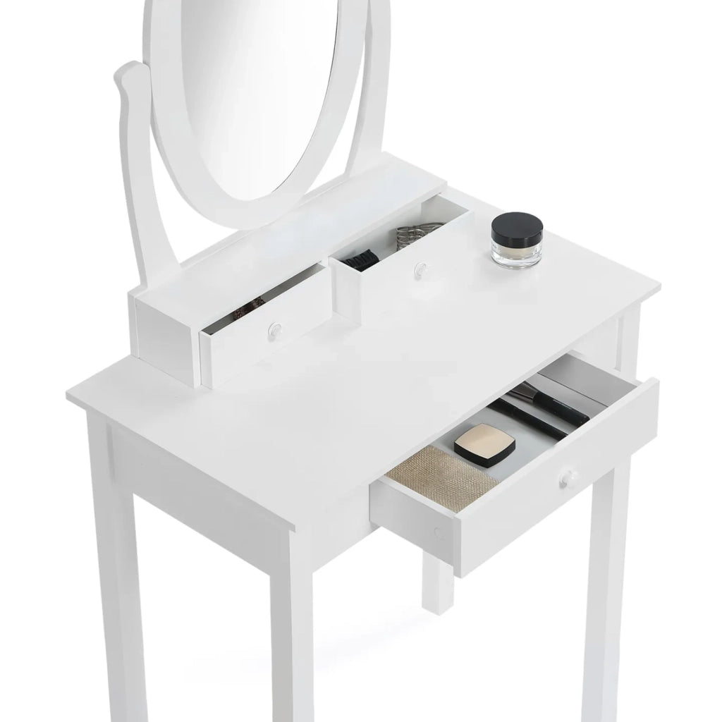 IDMarket - Toeletta con specchio e sgabello BETTY