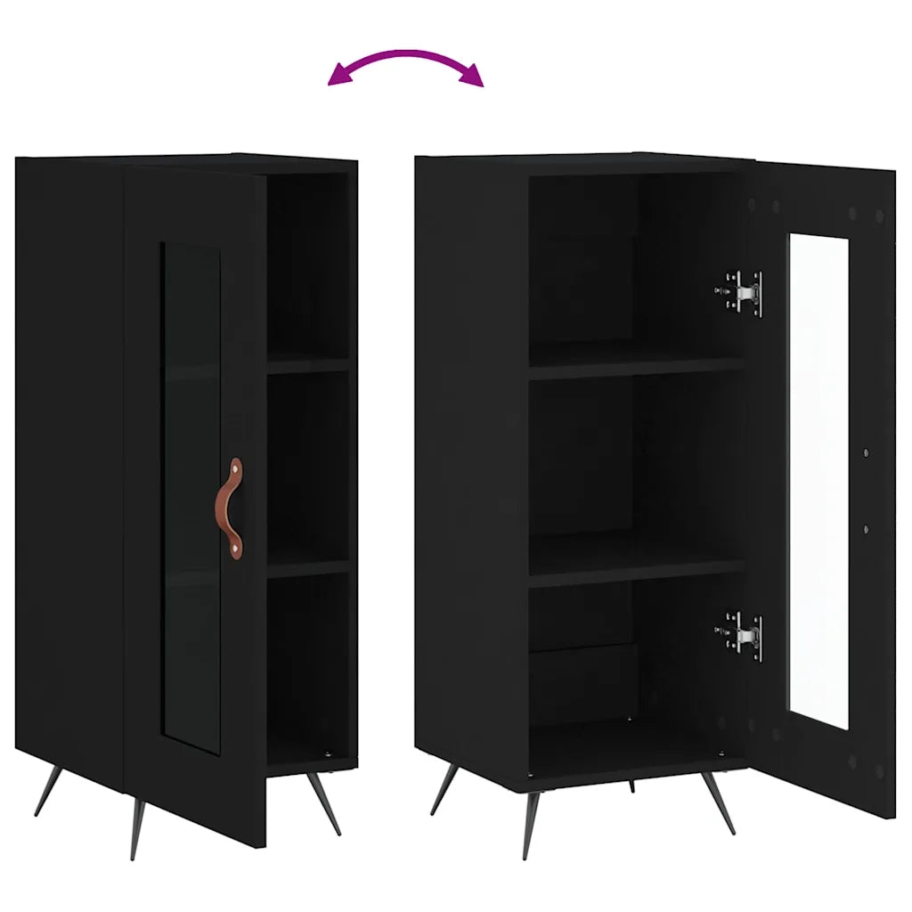Credenza-Buffet-Armadio da cucina Nero 34,5x34x90 cm in Legno Multistrato 977037