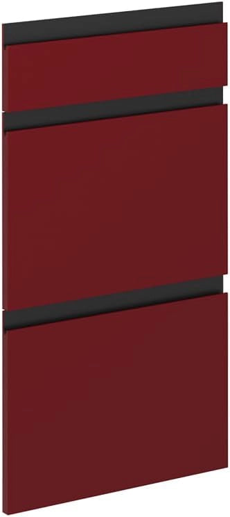 Frontale cucina R-Line, Rosso, 59.6 x 196 cm frontale del mobile per mobile per frigorifero, adatto per armadi da cucina R-Line per un montaggio semplice