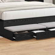 Cassetti per letto  neri 140x36,5x16,5 cm in legno ingegnerizzato