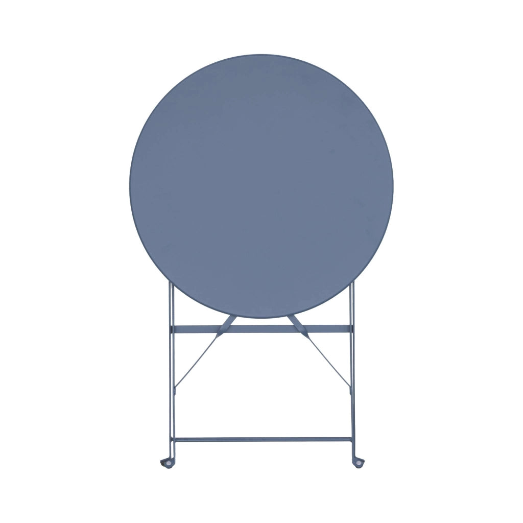 Tavolo da giardino bistrot pieghevole in acciaio, 2 posti, ø60cm, blu
