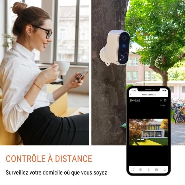 Telecamera di sorveglianza wireless da esterno con pannello solare Konyks Camini Air 2 Solar