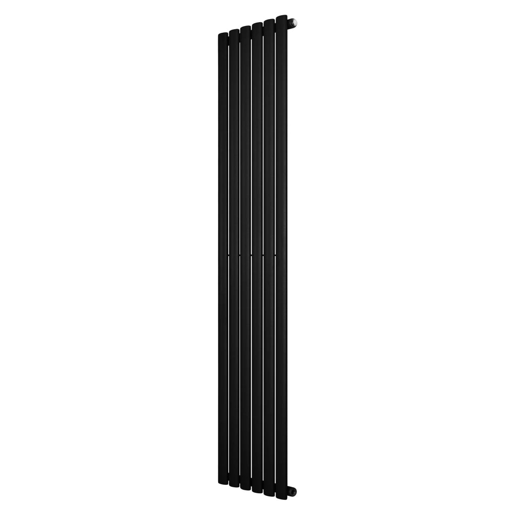 Radiatore Verticale Design Ovale Colonna Singola Nero 1800x360 mm