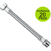 Multipack 20 pezzi flessibile in acciaio m1/2 f1/2 cm 35