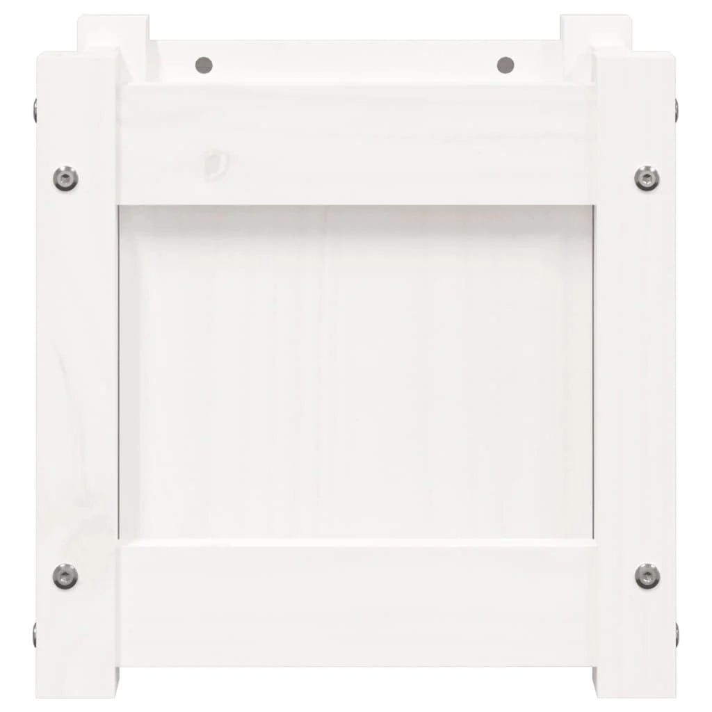 Fioriera rialzata per piante fiori terrazza giardino 31 x 31 x 31 cm legno di pino massiccio bianco 02_0037499