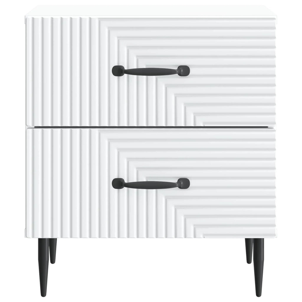 Armadio da Notte con cassetto 2 pcs Bianco 43 x 34,5 x 47,5 cm