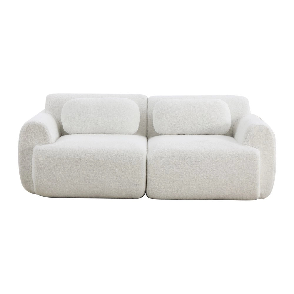Divano Modulare in Tessuto Chenille ¨C MINIMAL ¨C Avorio, Morbido, Antiscivolo