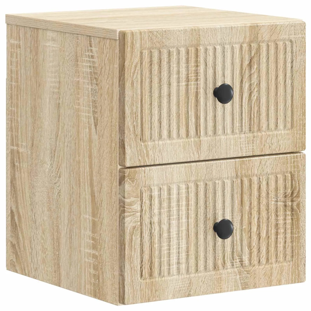 Mobiletto da notte a muro 2 pz Rovere Sonoma 33 x 34,5 x 40 cm 897960