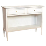 Madia credenza 2 cassetti 1 vano a giorno legno shabby bianco anticato 110x35x83 - Mobili 2G